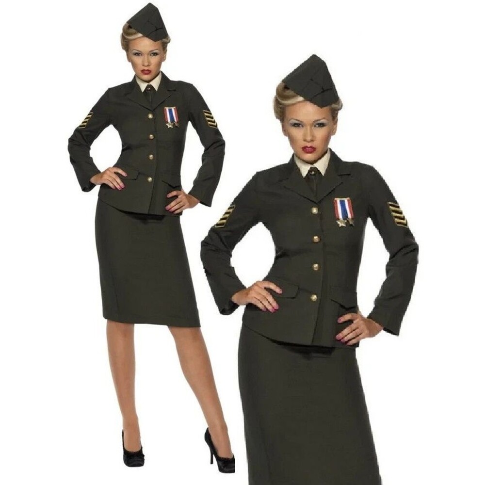 Smiffys Wartime Officer Costume Women’s Large Military Outfit Cosplay New